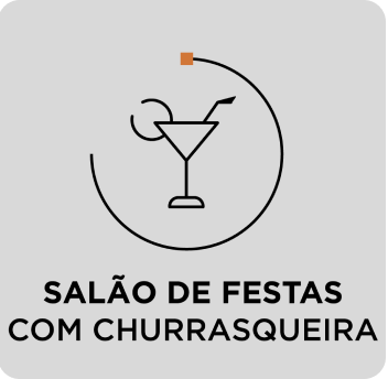 Salão de festas com churrasqueira